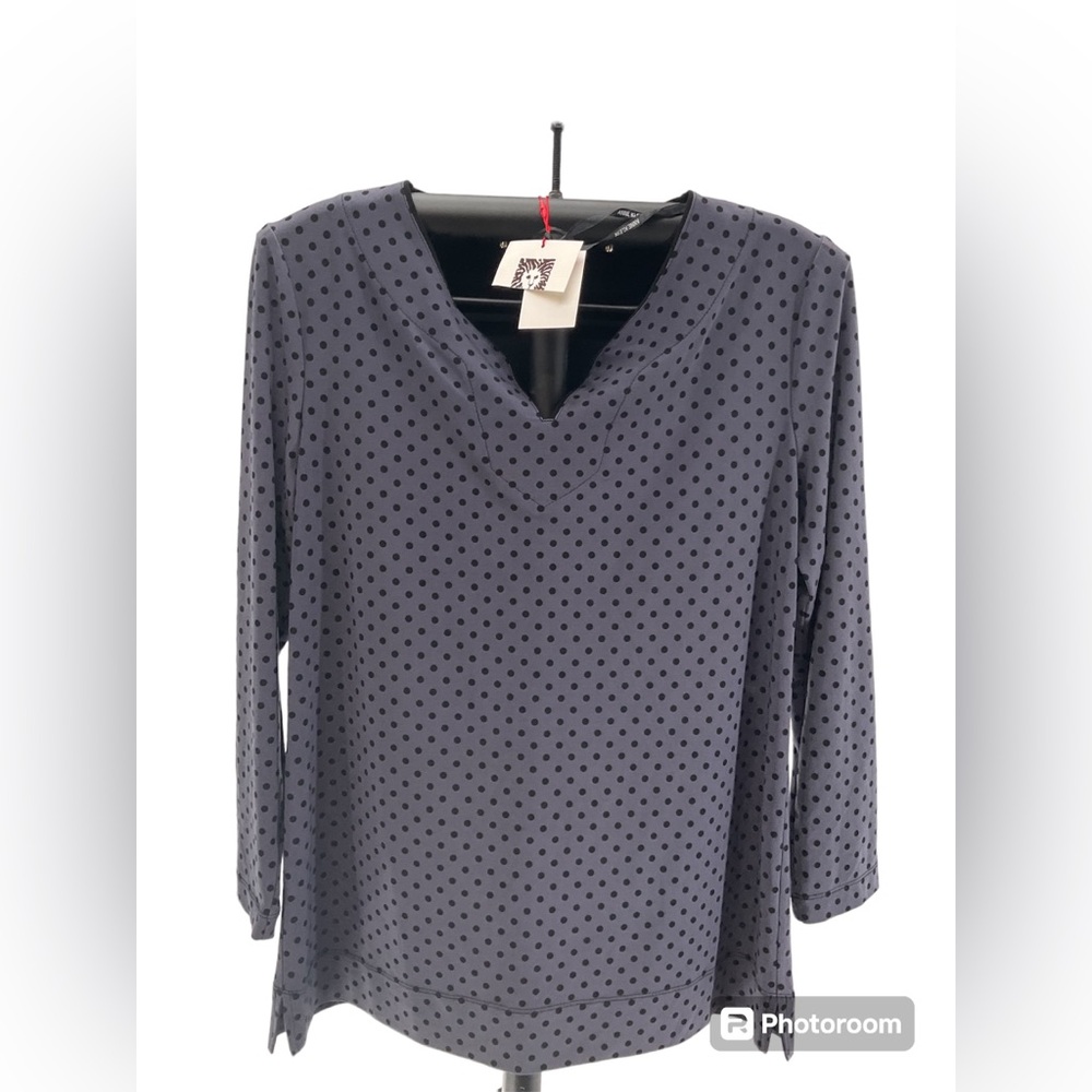 Anne Klein Black Forest Blouse Size XXS New With Tags